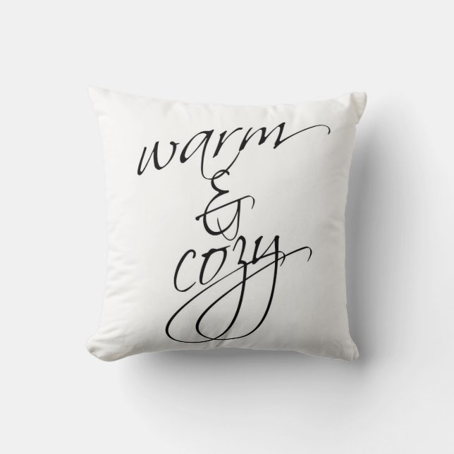 Warm & Cosy Throw Pillow (Front)