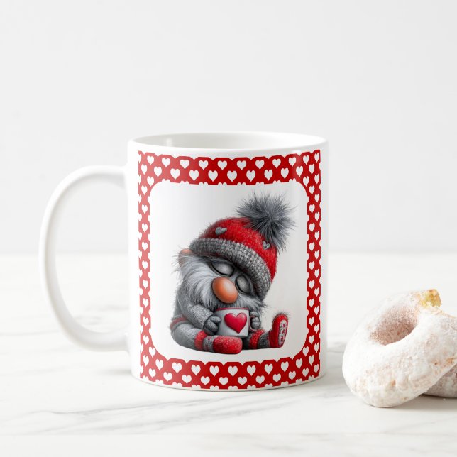"Warm & Cozy" Sleepy Gnome | Winter Cocoa  Coffee Mug (With Donut)
