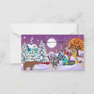 Warm Cozy Winter Greeting Card Elegant
