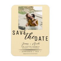 Warm Custard Save the Date Photo Wedding
