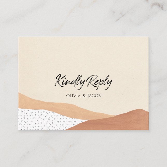 Warm desert | Boho Wedding RSVP card (Front)