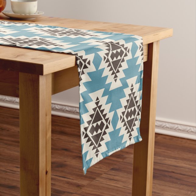 Warm Desert Dreams Southwestern Rustic Pattern Short Table Runner (In Situ)