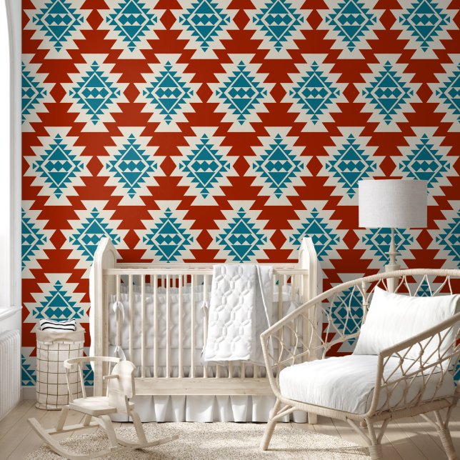Warm Desert Dreams Southwestern Rustic Pattern Wallpaper (Kids)