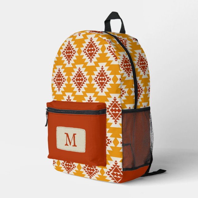 Warm Desert Dreams Southwestern Rustic Patterns Printed Backpack (Back Corner Right)