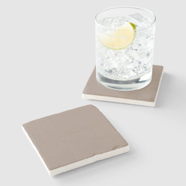 Warm Dusty Rose Background – Wedding Design Stone Coaster (Side)
