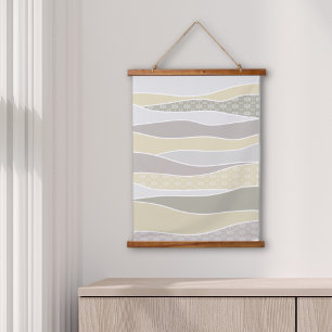 Warm Earthy Coloured Waves Hanging Tapestry