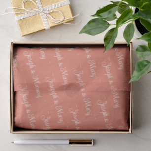 Warm Earthy Elegance Terracotta & Ivory Script Tissue Paper