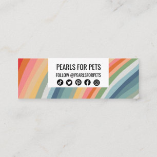 Warm Earthy Rainbow Minimalist Handmade Stripes Loyalty Card