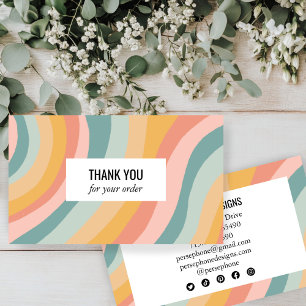 Warm Earthy Rainbow Thank You Stripes Social Icon Business Card