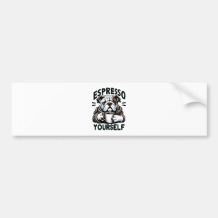 Warm Espresso Bulldog - Cosy Coffee Bumper Sticker