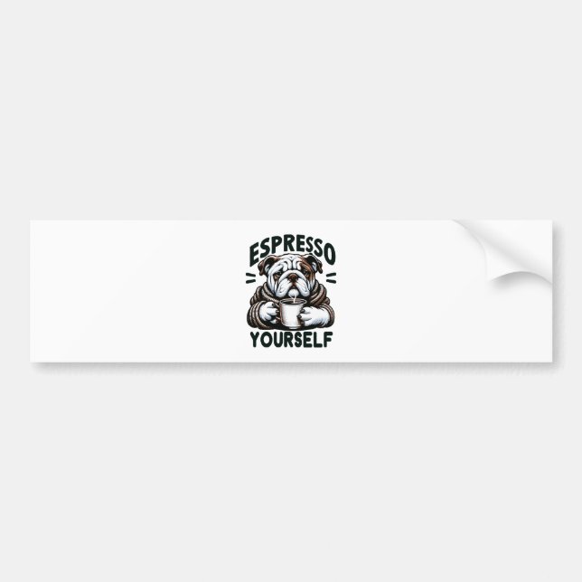 Warm Espresso Bulldog - Cosy Coffee  Bumper Sticker (Front)