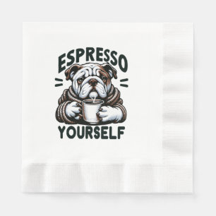 Warm Espresso Bulldog - Cosy Coffee Napkin