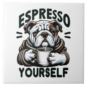 Warm Espresso Bulldog - Cosy Coffee Tile
