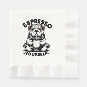 Warm Espresso Bulldog Napkin