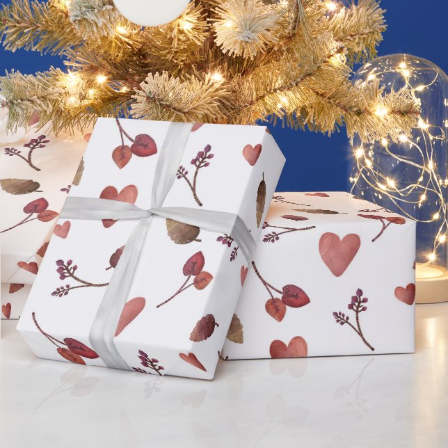 Warm Fall Aesthetic Pattern, Autumn Cosy Vibes  Wrapping Paper (Holidays)