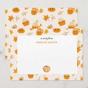 Warm Fall Autumn pumpkin Note Card