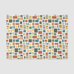 Warm Fall Colours Wonky Squares & Rectangles Tissue Paper