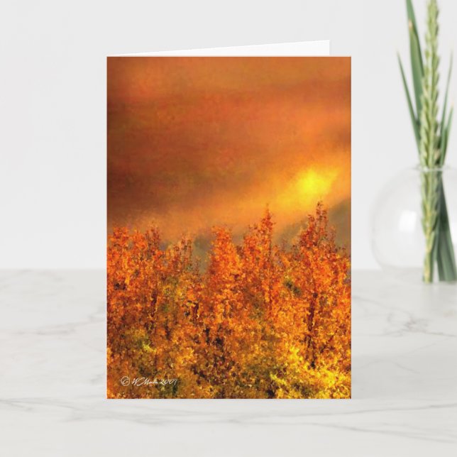 Warm Fall Day Thanksgiving Card (Front)