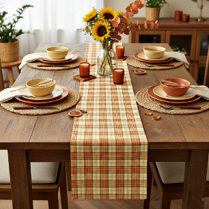 Warm fall plaid medium table runner