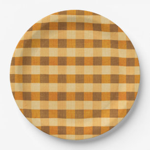 Warm Fall Plaid Paper Plate