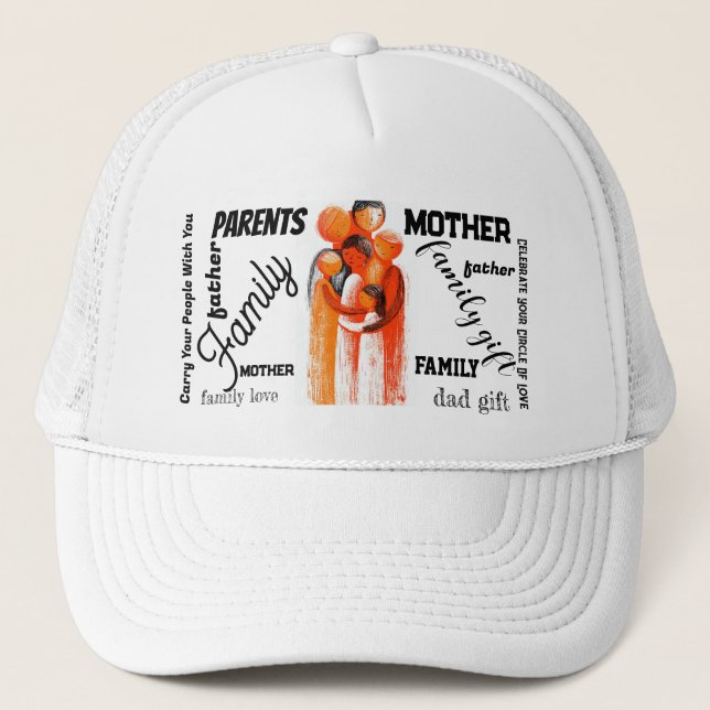 Warm Family Hug Art Trucker Hat (Front)