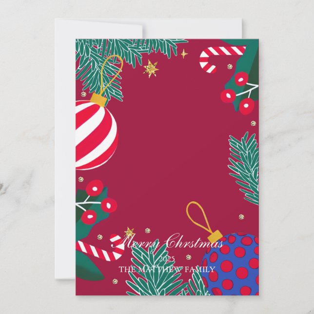 Warm Family Merry Christmas Card (Front)