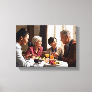 Warm Family Moments Around the Dining Table   Canvas Print