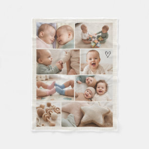 Warm Family Photo Gallery Collage Fleece Blanket