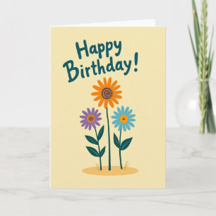 Warm Floral Birthday Card