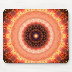 Warm Fractal Reflections Mouse Mat