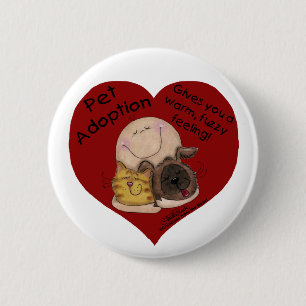 Warm, Fuzzy Feeling! Heart 6 Cm Round Badge
