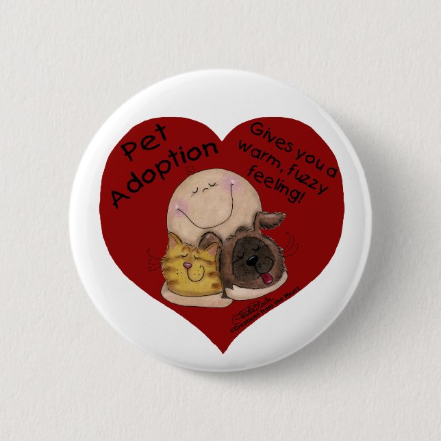 Warm, Fuzzy Feeling! Heart 6 Cm Round Badge (Front)