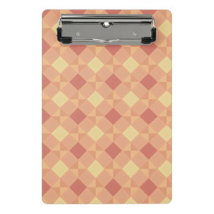 Warm Geometric Diamond Pattern in Peach & Terracot Mini Clipboard