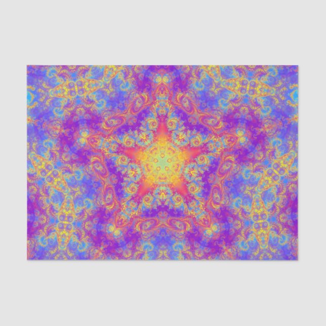 Warm Glow Star Bright Colour Swirl Kaleidoscope Ar Tissue Paper (Front)