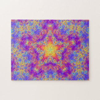 Warm Glow Star Bright Colour Swirl Kaleidoscope Jigsaw Puzzle