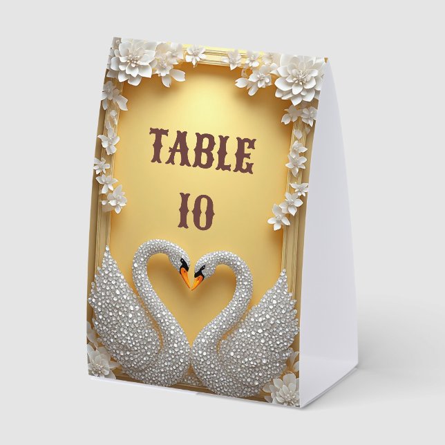 Warm Gold Crystal Swan Couple Theme (Front)