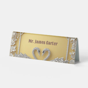 Warm Gold Crystal Swan Couple Theme