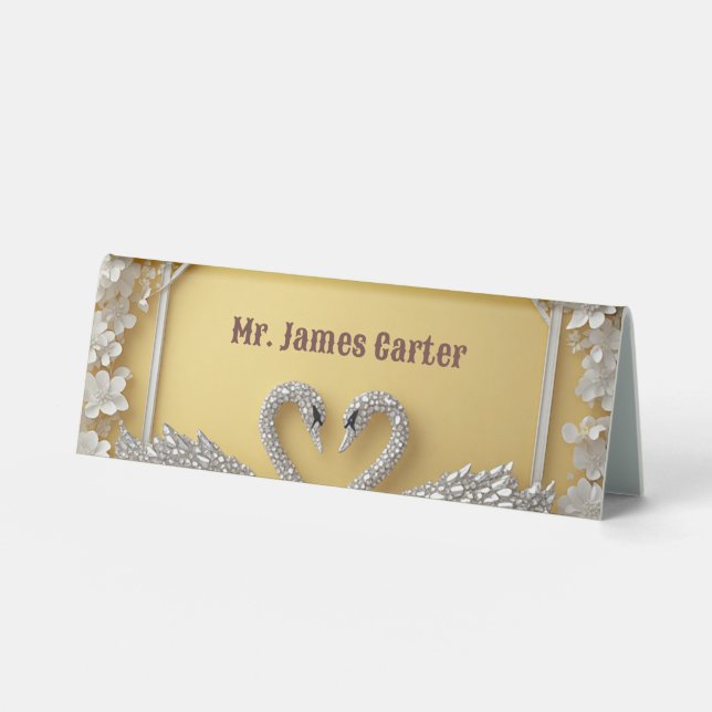 Warm Gold Crystal Swan Couple Theme (Front)