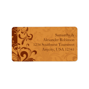 Warm Golden Autumn Swirl Label