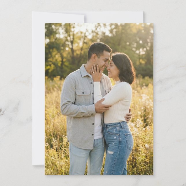 Warm Golden Romantic Photo Invitation (Front)