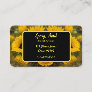 Warm Golden Sunflower Custom Business Card