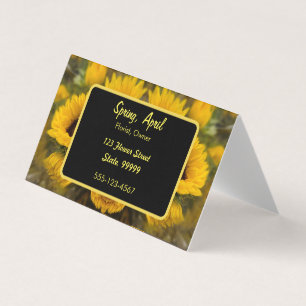 Warm Golden Sunflower Custom Business Card