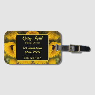 Warm Golden Sunflower Custom Luggage Tag
