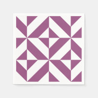 Warm Grape Geometric Deco Cube Pattern