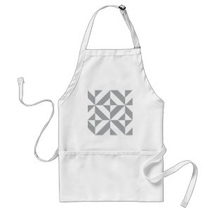 Warm Gray Geometric Deco Cube Pattern Standard Apron