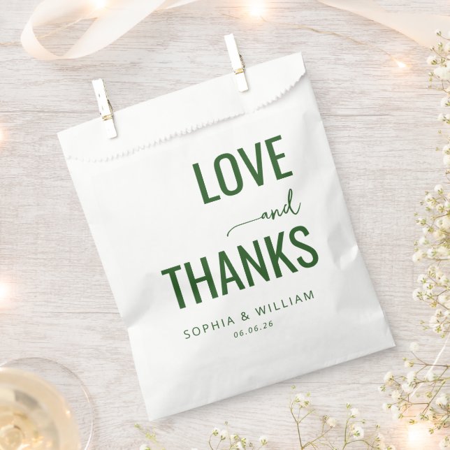 Warm Green Typographic Gratitude Favour Bags (Clipped)