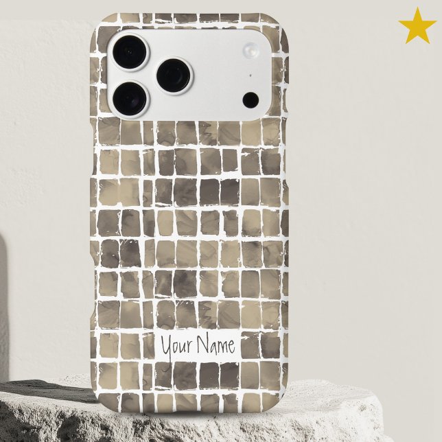 Warm Grey Abstract Watercolor Chequered Custom Nam (Creator Uploaded)