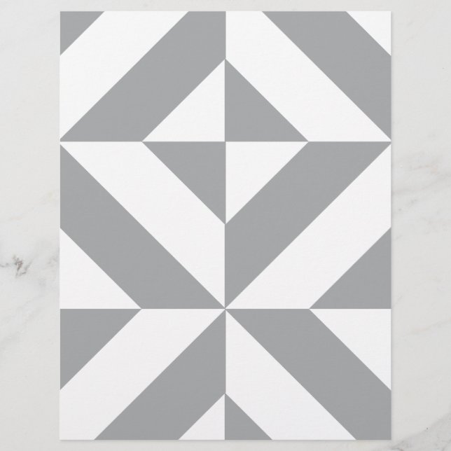 Warm Grey Geometric Cube Scrapbook Paper (Front)