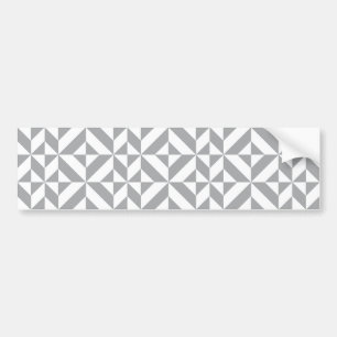 Warm Grey Geometric Deco Cube Pattern Bumper Sticker