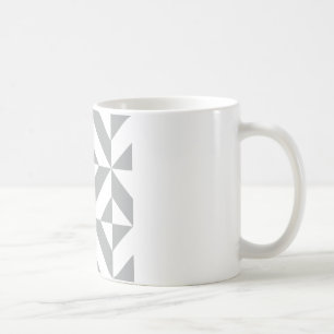 Warm Grey Geometric Deco Cube Pattern Coffee Mug